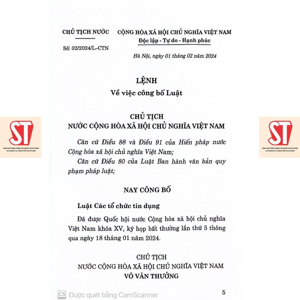 Sách - Luật Các Tổ Chức Tín Dụng - NXB Chính Trị Quốc Gia