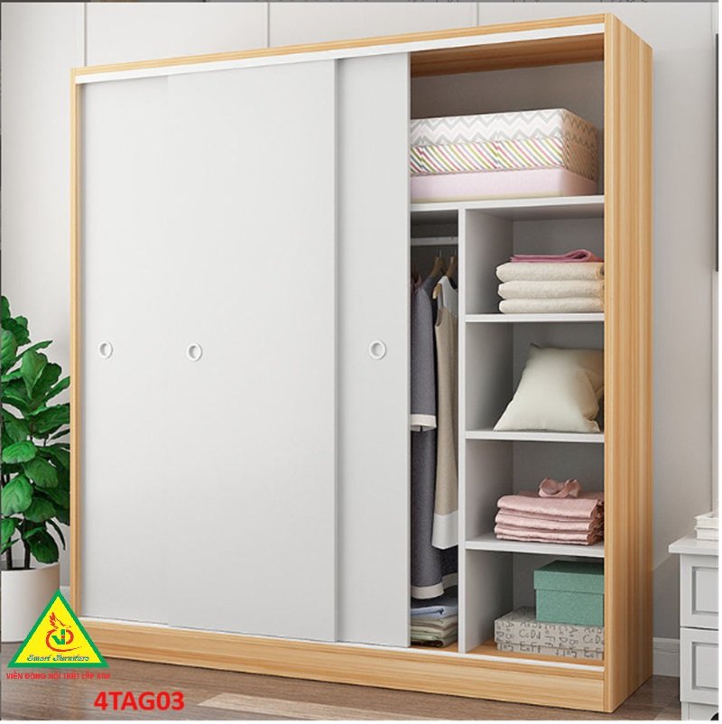 Tủ quần áo gỗ MDF 4TAG03 - Nội thất lắp ráp Viễn Đông ADV