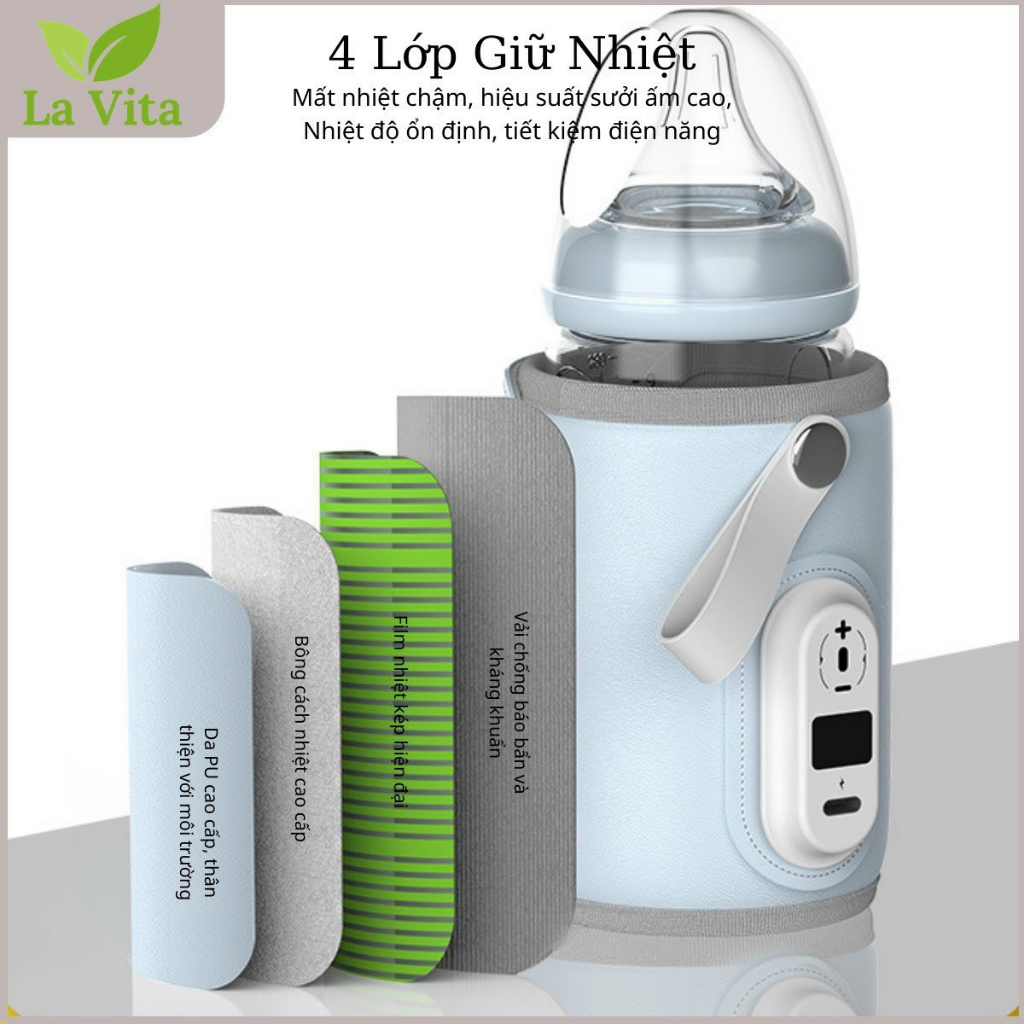 Máy ủ bình sữa di động thông minh La Vita - Máy hâm sữa tích điện Lavita