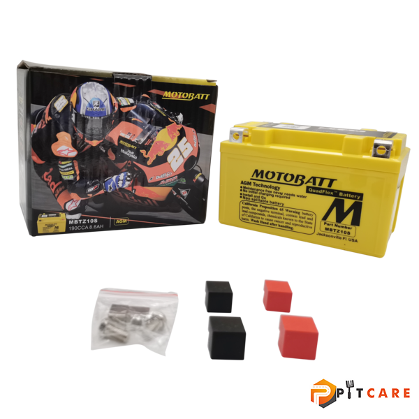 Bình Ắc Quy Quadflex MotoBatt MBTZ10S 12V 8.6Ah CCA190 Cho Nhiều Dòng PKL