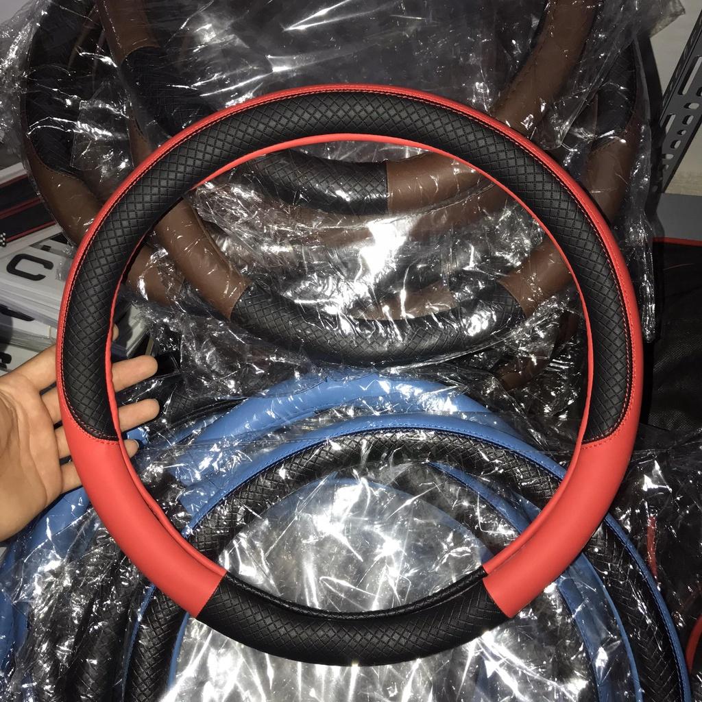 Bọc vô lăng da TpU chỉ viền, phối màu Size 38 cm cho ô tô 4 đến 7 chỗ