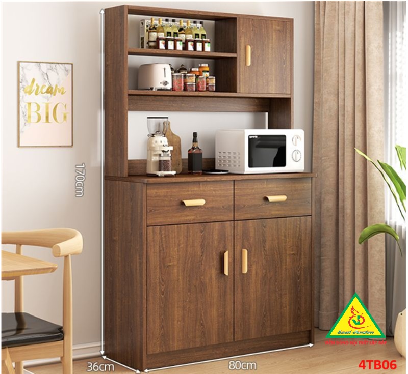 Tủ bếp gia đình gỗ MDF phong cách hiện đại 4TB06 - Nội thất lắp ráp Viendong Adv