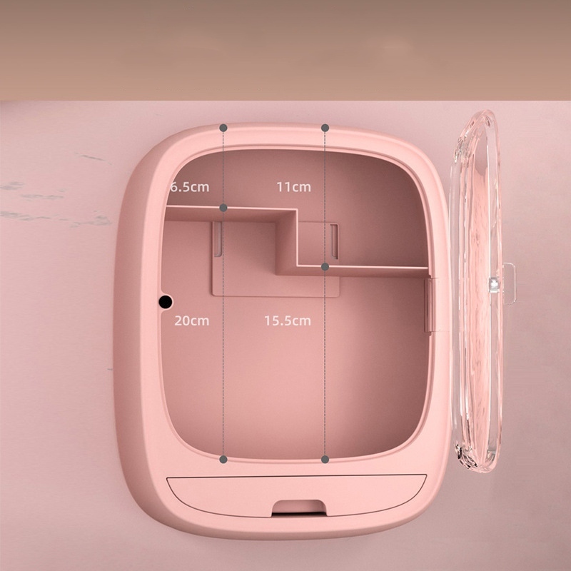 Tủ Kệ đựng mỹ phẩm cao cấp, CỬA MỞ NAM CHÂM KÍNH MIKA TRONG SUỐT treo tường không đục lỗ