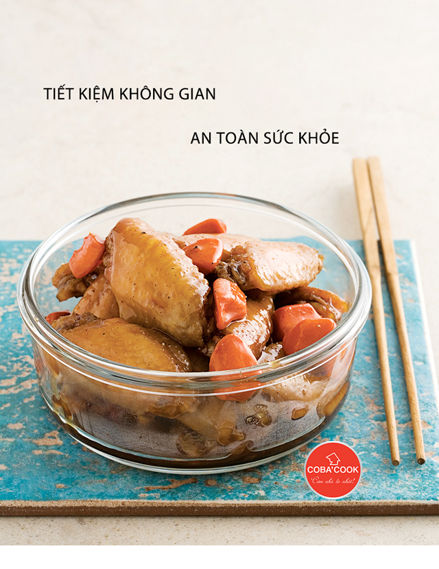 Bộ 3 hộp tròn 400ml đựng cơm kèm túi hộp thủy tinh chịu nhiệt cường lực COBA