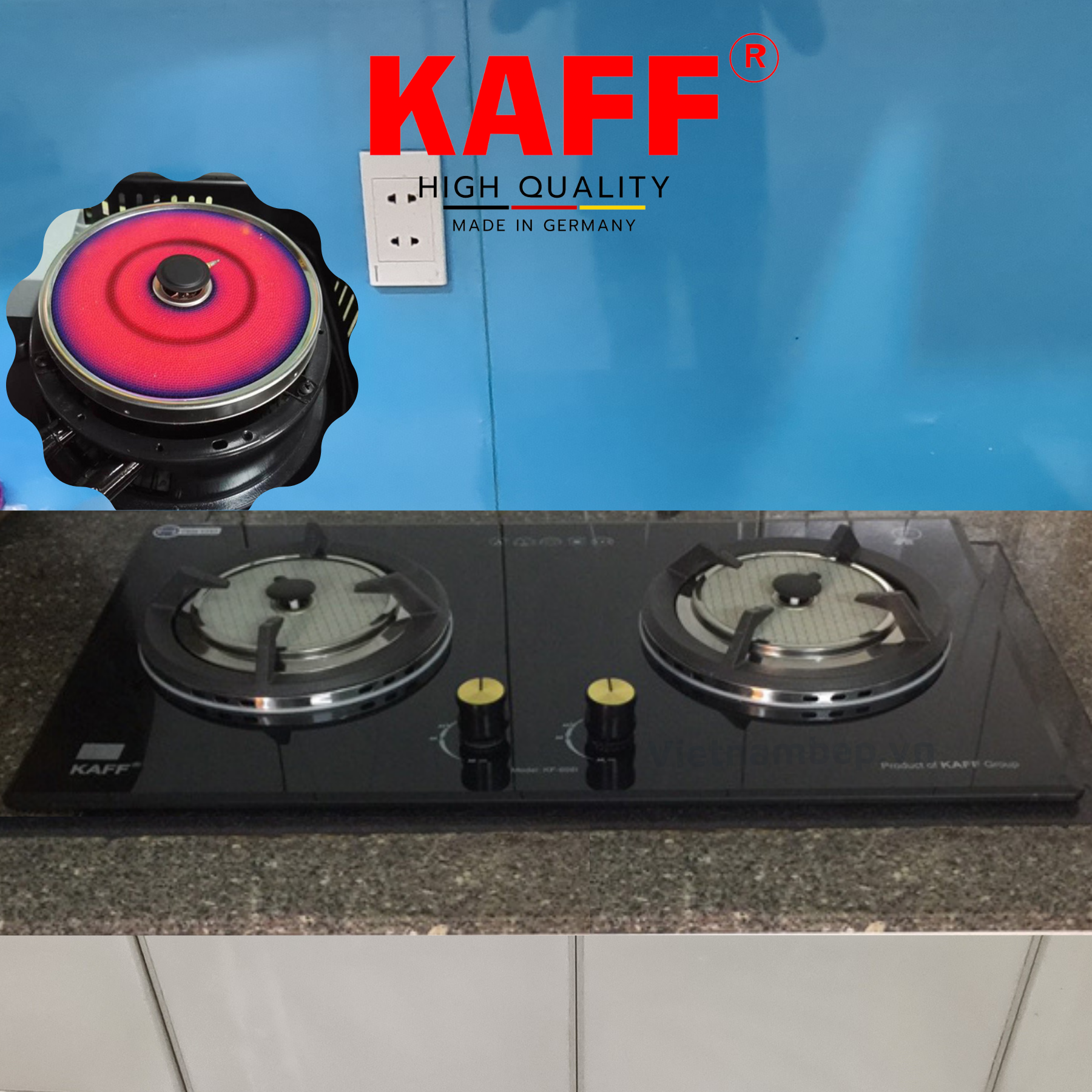 Bếp ga đôi KAFF KF-608I - Hàng chính hãng