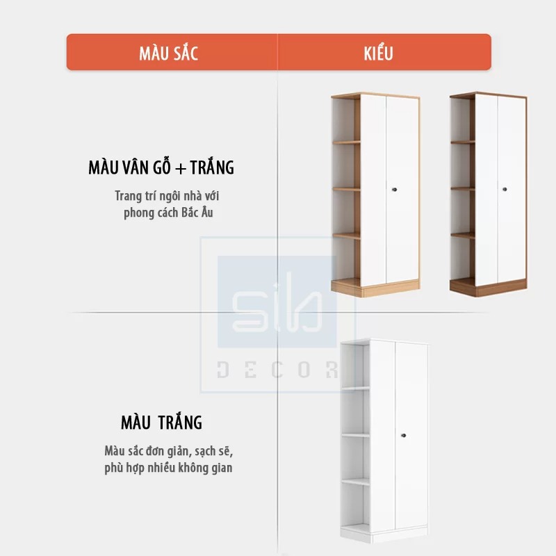Tủ Quần Áo Phối Ngăn Để Đồ Đa Năng, Nhỏ Gọn Thương Hiệu SIB Decor TA14