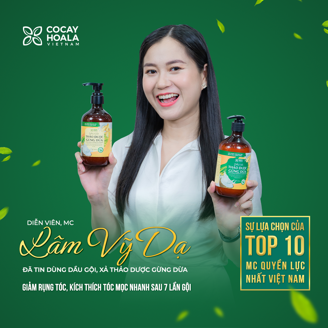 Bộ dầu gội thảo dược gừng dừa Cocayhoala hỗ trợ trị gàu, giảm nấm ngứa, dung tích 440g/chai- 95% thành phần từ gừng tươi hữu cơ còn nguyên xơ gừng, hỗ trợ trị rụng tóc, kích thích mọc tóc vượt trội