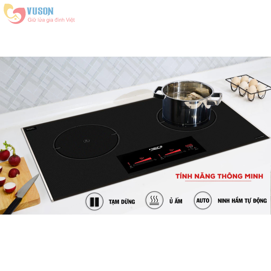 Bếp từ đôi Chefs EH-DIH888P - Hàng chính hãng