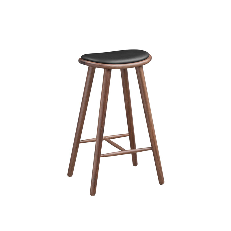 Ghế quầy bar gỗ chiều cao 75cm có nệm bọc simili màu đen NAPOLI -P hàng tiêu chuẩn