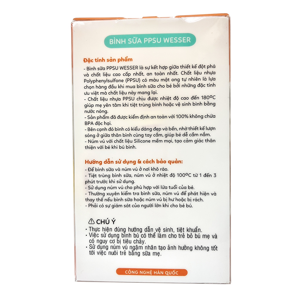 Bình sữa PPSU Wesser 260ml