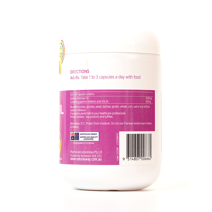 Evening primrose oil 1000mg hỗ trợ da và nội tiết