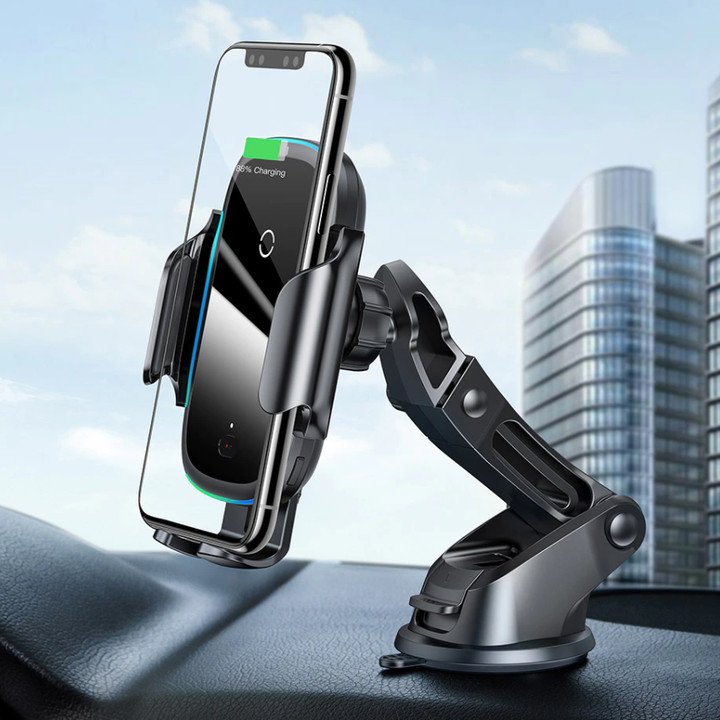Giá đỡ điện thoại kiêm sạc không dây gắp taplo, cửa gió điều hòa ô tô hãng Baseus WXHW03 - Công suất đầu ra: 15W (Max) - Hàng Nhập Khẩu