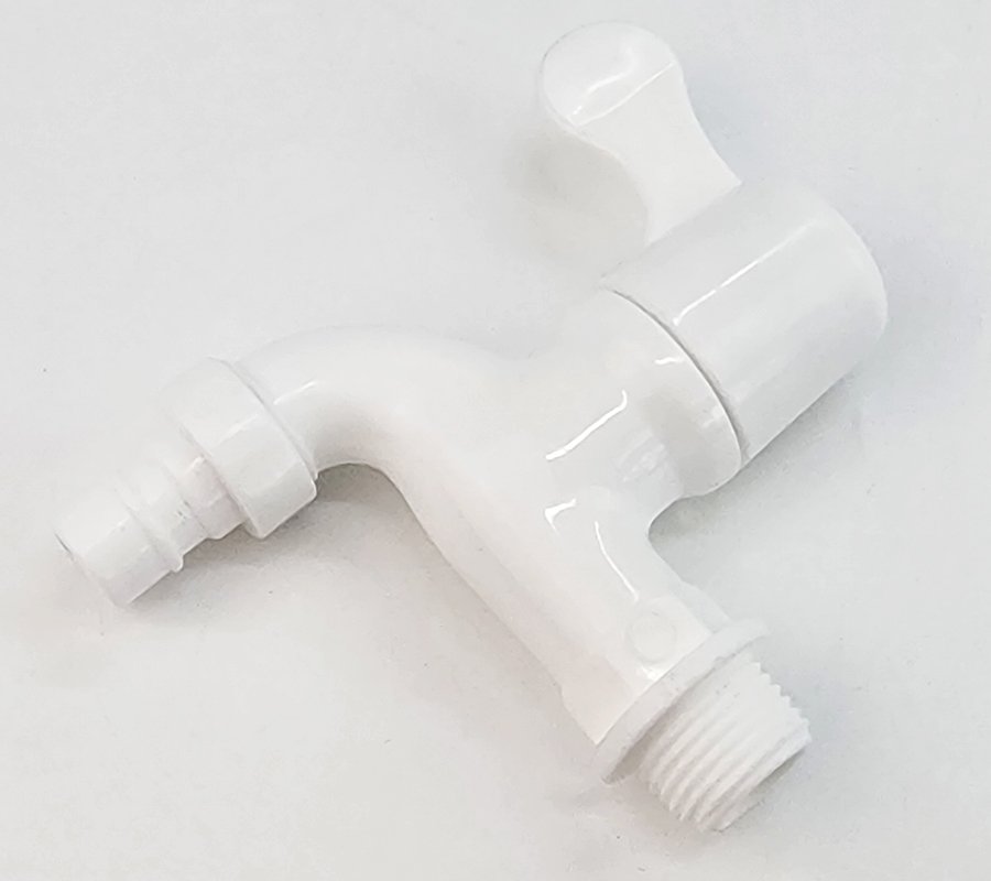 Bộ 3 vòi hồ tay gạt nhựa PP trắng, thân ngắn, ren 21-27mm Eurolife EL-VHT2127 (Trắng) (3 cái)