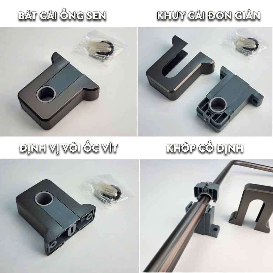 Cây sen nóng lạnh Đồng mạ tĩnh điện màu xám Eurolife EL-SC929 (Xám)