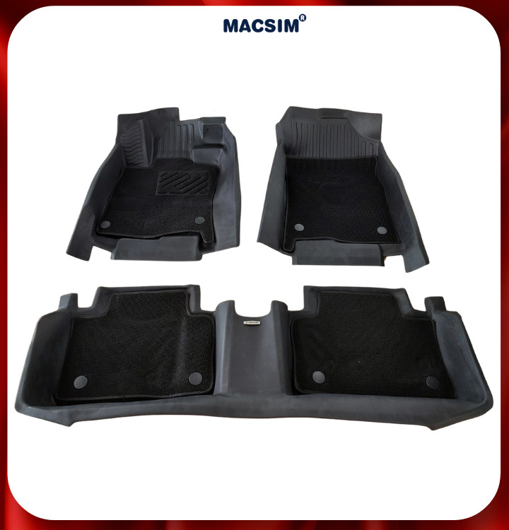 Thảm lót sàn ô tô 2 lớp cao cấp dành cho xe Honda Civic 2016-2021 (sd) nhãn hiệu Macsim chất liệu TPE màu đen