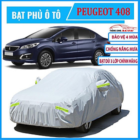 ( peugeot 408)Bạt phủ ô tô ,bạt che nắng xe ô tô peugeot 408, bạt phủ ô tô 4, 5 chỗ ,bạt phủ ô tô 7 chỗ