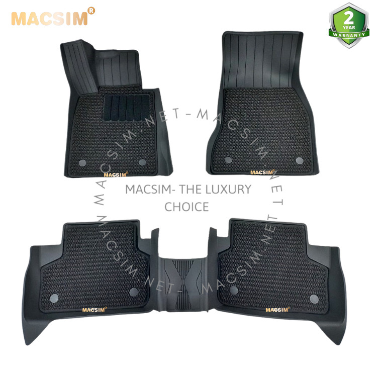 Thảm lót sàn xe ô tô 2 lớp cao cấp BMW 5 series 520i/528i/530i 2016- đến nay nhãn hiệu Macsim 3W - chất liệu nhựa TPE đúc khuôn cao cấp - màu đen