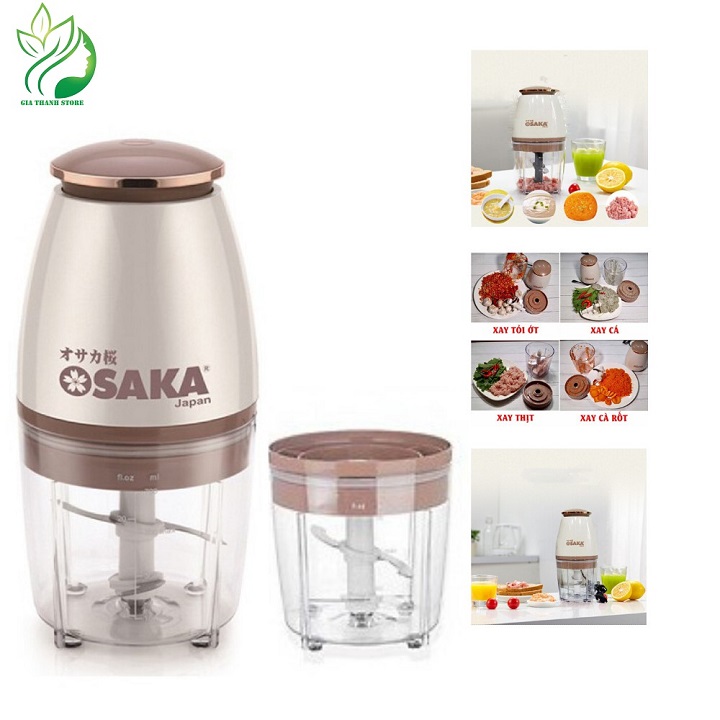 Máy xay Osaka Japan Model Mới, Máy Xay Sinh Tố Cầm Tay Mini Đa Năng 350W HOT, Máy Xay Thịt Xay Đá nắp đồng, Hàng chính hãng
