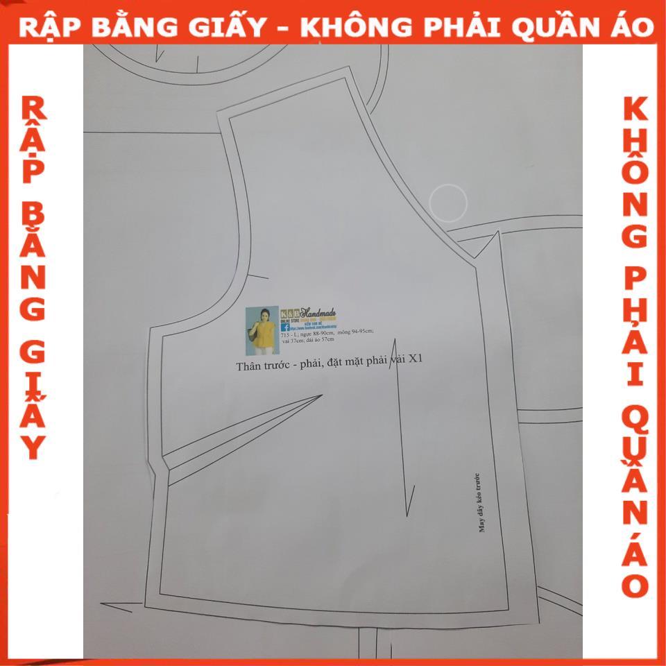 Rập giấy A0 áo croptop tay phồng
mã 715 (BẢN VẼ)