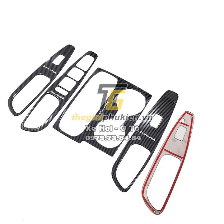 Ốp nội thất vân Carbon cho Hyundai Santafe 2019-2020 Cao cấp