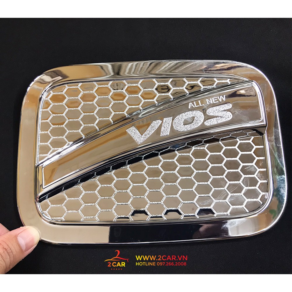 Ốp nắp bình xăng xe Toyota Vios 2019- 2020- 2021- 2022 Nhựa ABS mạ crom cao cấp