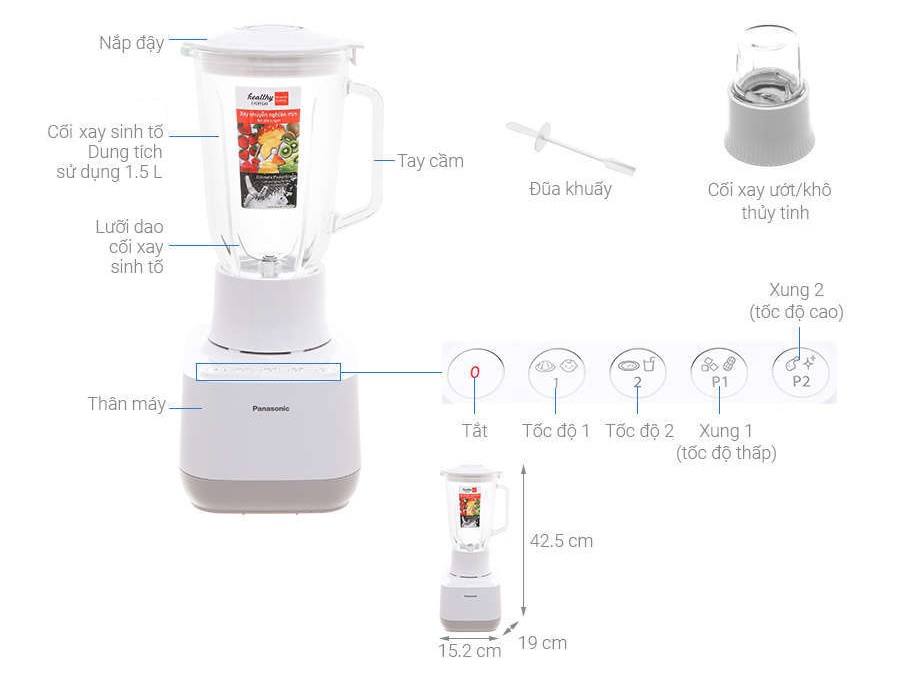 Máy xay sinh tố Panasonic MX-MP5151WRA -HÀNG CHÍNH HÃNG