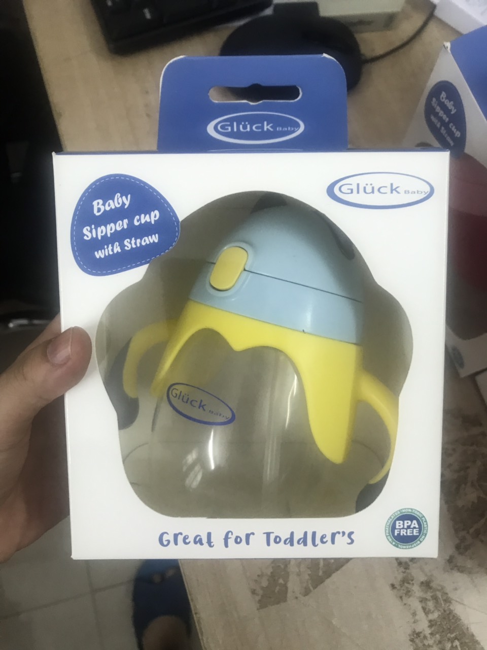 Bình tập uống có ống hút Gluck Baby