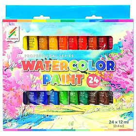 Hộp 24 Tuýp Màu Vẽ Nước 12 ml - Colormate 113233