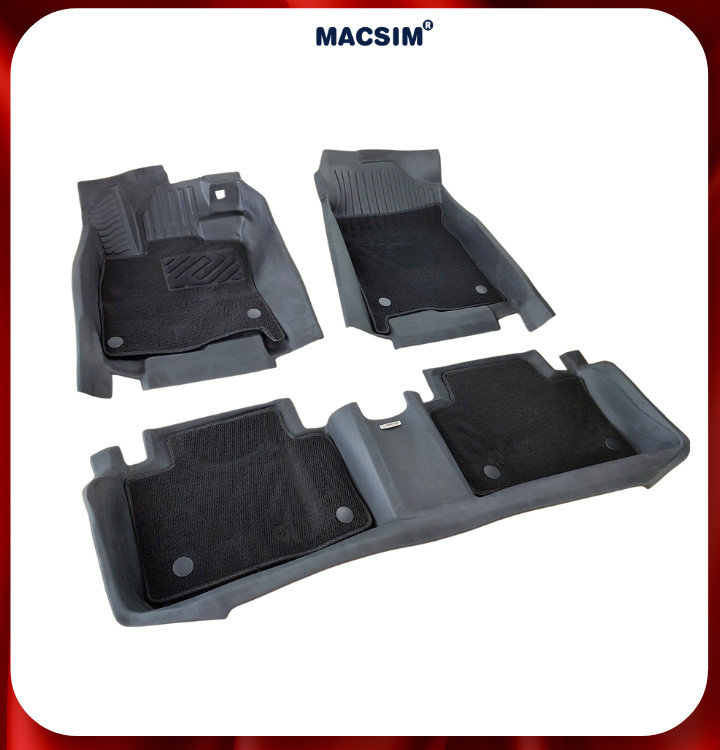 Thảm lót sàn ô tô 2 lớp cao cấp dành cho xe Honda Civic 2016-2021 (sd) nhãn hiệu Macsim chất liệu TPE màu đen
