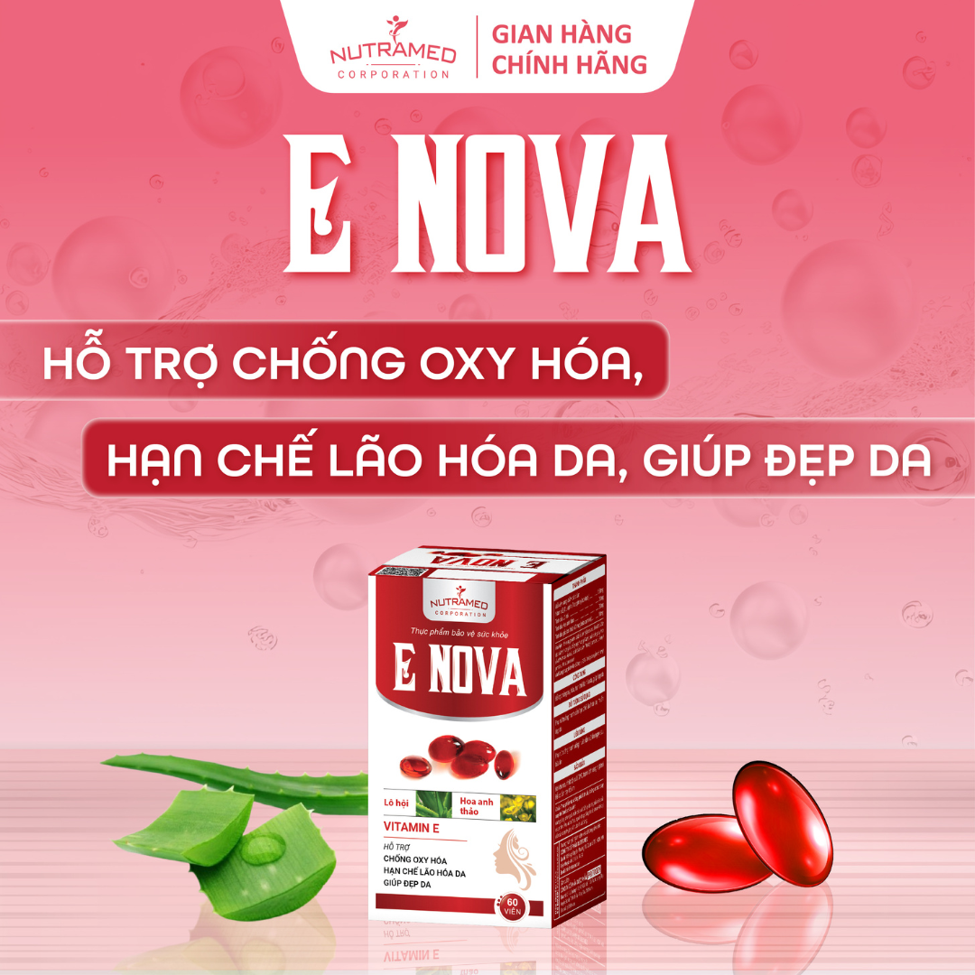 Viên uống ENova hỗ trợ ngăn ngừa lão hóa da, giữ làn da luôn tươi trẻ (60 viên) - Nutramed