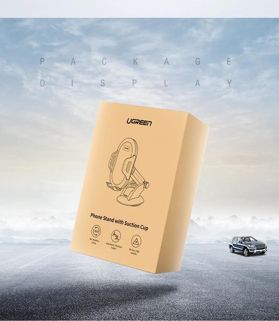 Ugreen UG60196LP176TK 360 độ 4.6 đến 6.5 inch Giá đỡ điện thoại trên ô tô chất liệu plastic màu đen - HÀNG CHÍNH HÃNG