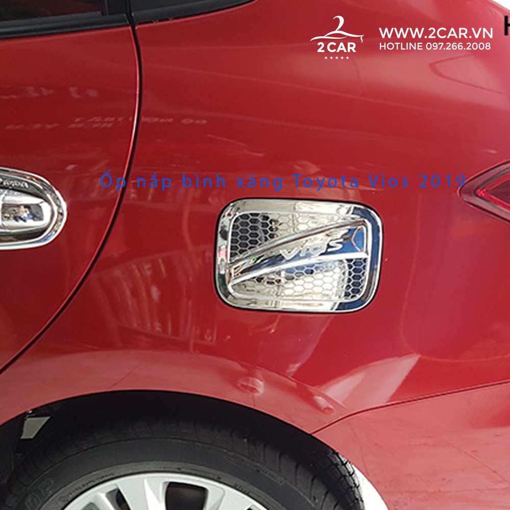 Ốp nắp bình xăng xe Toyota Vios 2019- 2020- 2021- 2022 Nhựa ABS mạ crom cao cấp