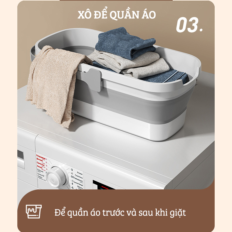 Xô Nhựa Cao Cấp Gấp Gọn Đa Năng Damas, Xô Nước Lau Nhà Vệ Sinh Nhà Cửa - Chất Liệu Nhựa PP An Toàn Cho Người Tiêu Dùng - Dung Tích 12L Phù Hợp Với Nhiều Nhu Cầu Sử Dụng: Rửa Xe, Câu Cá, Để Đồ Đạc,...Thiết Kế Kèm Quai Xách Tay Thuận Tiện Di Chuyển