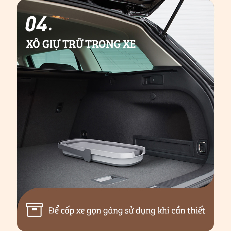 Xô Nhựa Cao Cấp Gấp Gọn Đa Năng Damas, Xô Nước Lau Nhà Vệ Sinh Nhà Cửa - Chất Liệu Nhựa PP An Toàn Cho Người Tiêu Dùng - Dung Tích 12L Phù Hợp Với Nhiều Nhu Cầu Sử Dụng: Rửa Xe, Câu Cá, Để Đồ Đạc,...Thiết Kế Kèm Quai Xách Tay Thuận Tiện Di Chuyển