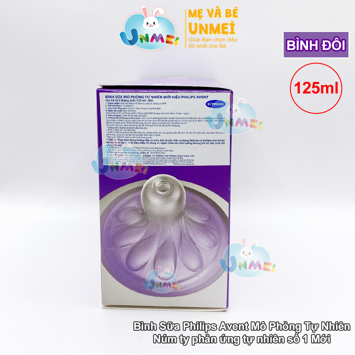 Bình sữa mô phỏng tự nhiên mới hiệu Philips Avent cho trẻ từ 0 tháng tuổi (125ml-đôi)_SCY900.02