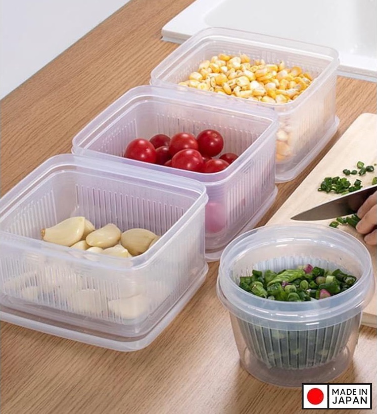 Bộ hộp thực phẩm 2 lớp Nhật Bản 1.1L (Made in Japan)