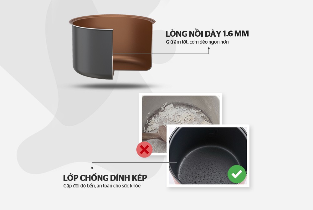 Nồi Cơm Điện 1.8L SUNHOUSE SHD8631 - Hàng Chính Hãng