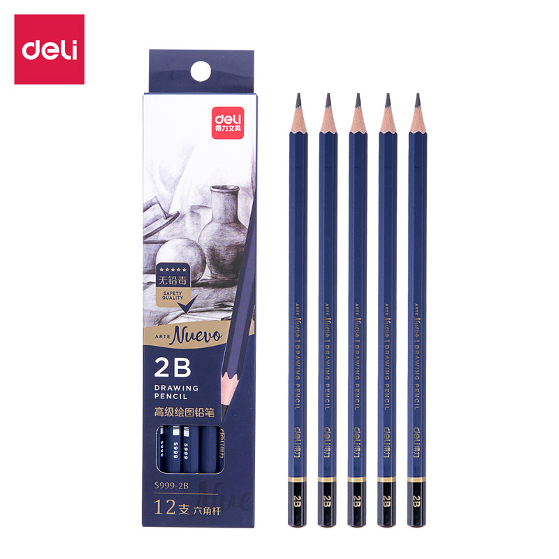 Bộ bút chì phác thảo Deli -nhiều độ cứng- gồm 12 cây khác nhau -tách set không hộp- 1 Bộ - S999-12C