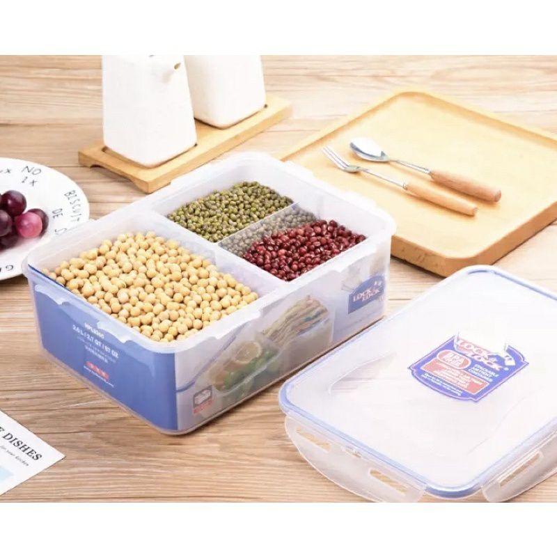 Hộp Nhựa Bảo Quản Thực Phẩm Cao Cấp Chia 3 Ngăn 2,6 Lít HPL826C (cam kết hàng chính hãng)
