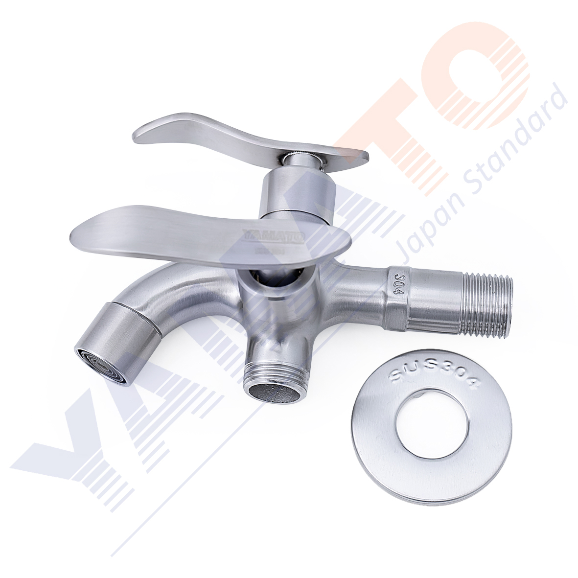 Combo Vòi sen lạnh SUS304 | Vòi lavabo lạnh SUS304 | Tay sen tăng áp – dây sen Inox 304 Yamato