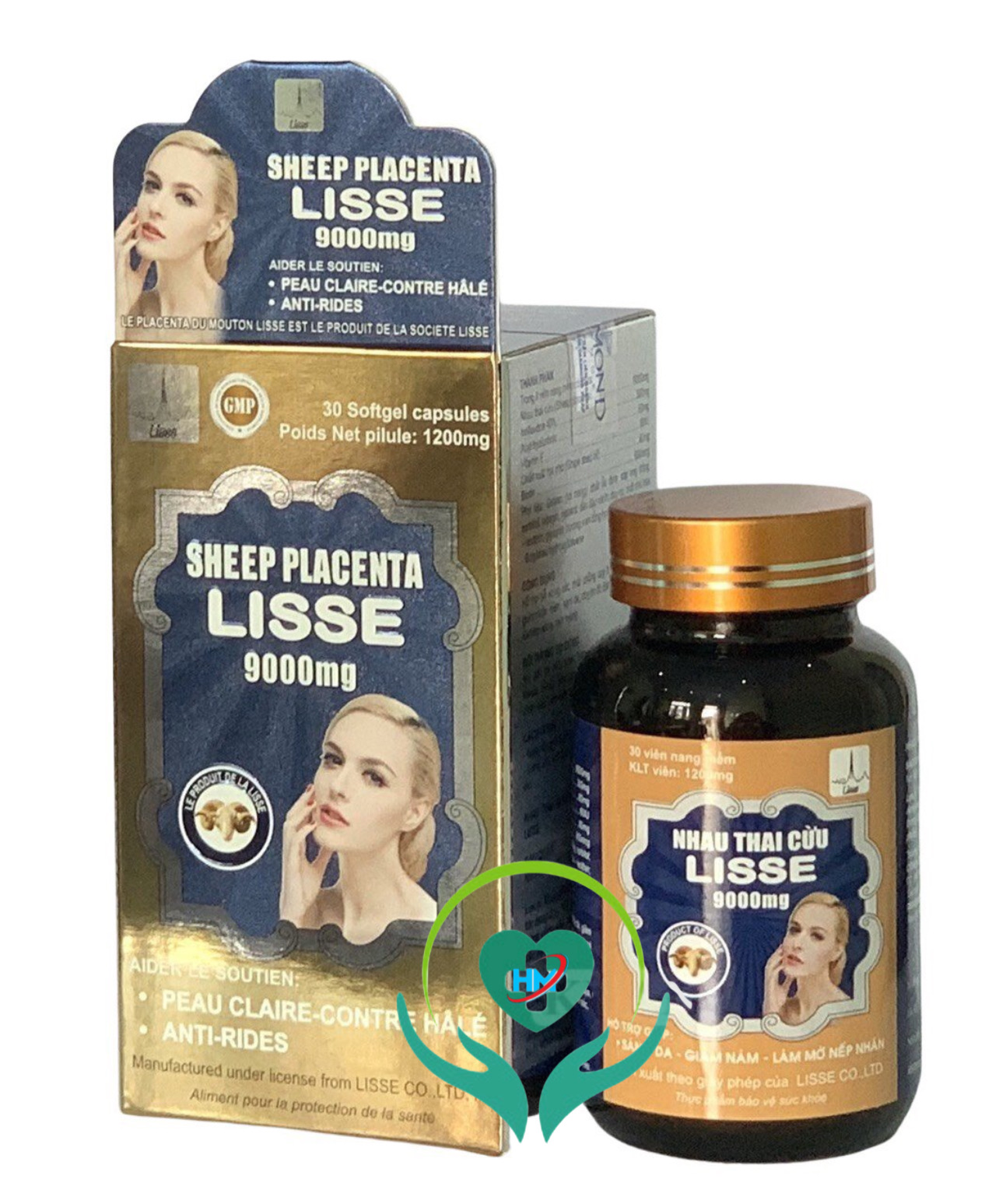 Lisse nhau thai cừu 9000mg - (Hộp 30 viên )- Sáng Da, Mờ Nám , Nếp Nhăn .