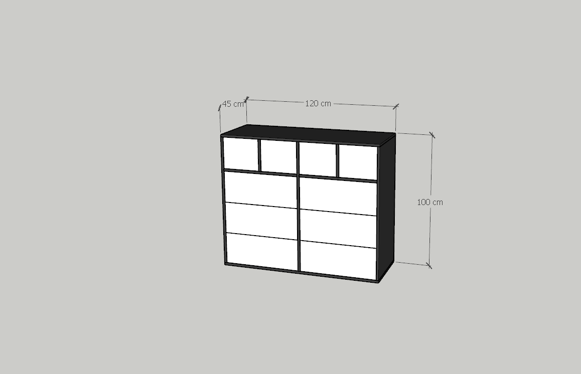 HAPPY FURNITURE , Tủ lưu trữ 10 ngăn kéo - KALA, THK_302 , 120cm x 45cm x 100cm DxRxC