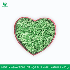 MGR1X - 100g Giấy rơm lót hộp quà màu xanh lá - Giấy sợi rơm trang trí - Giấy vụn chống sốc