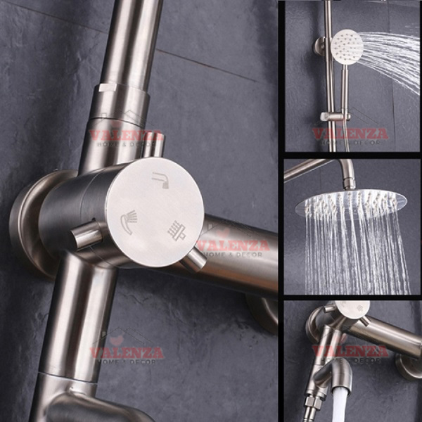 Bộ sen cây tắm đứng inox sus304 nóng lạnh Valenza SCT-01