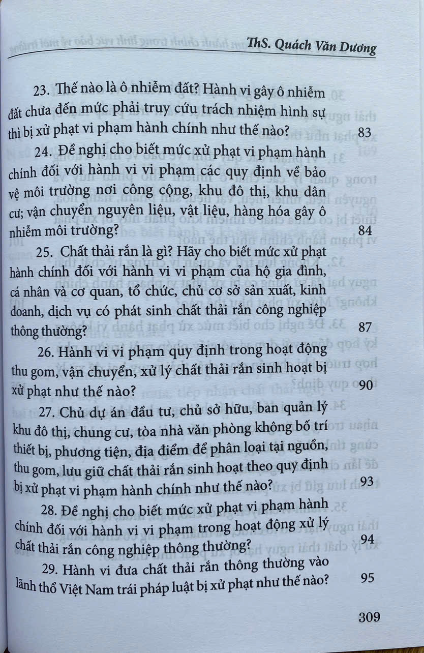 Hỏi - Đáp Về Xử Phạt Vi Phạm Hành Chính Trong Lĩnh Vực Bảo Vệ Môi Trường
