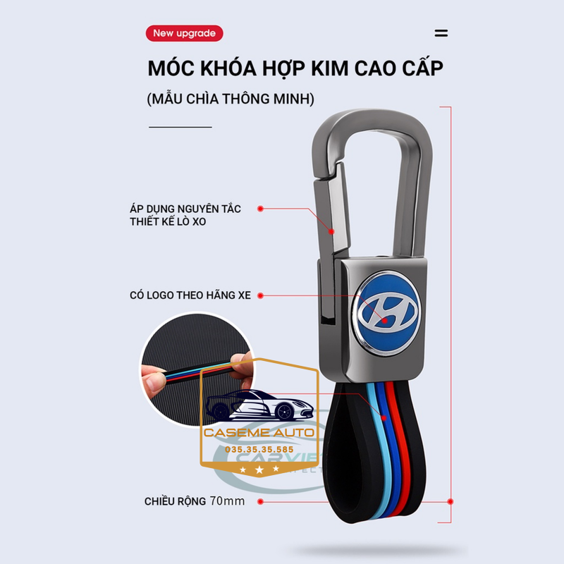 Ốp Chìa Khóa Hyundai Santa Fe 2025, Tucson 2025 All New 5 Nút, Chất Liệu Hợp Kim, Kèm Móc Treo Cao Cấp - Hàng Nhập Khẩu