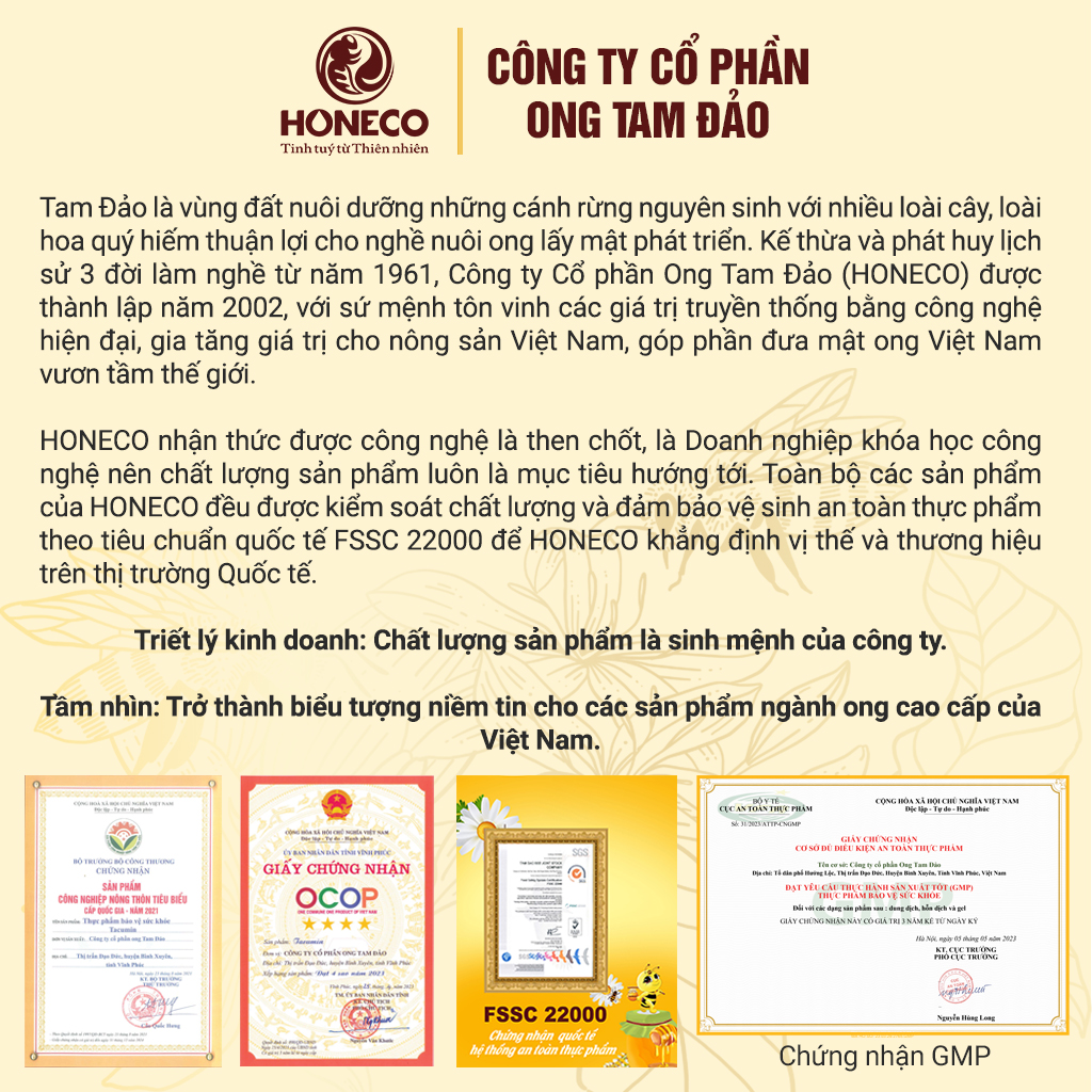 Mật ong Quất gừng sả HONECO 15 gói x 15g
