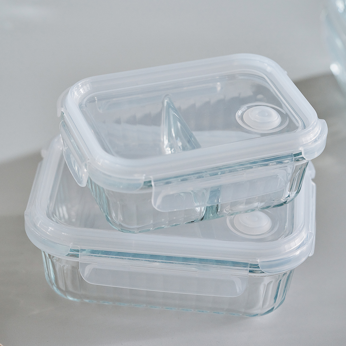 Hộp đựng thực phẩm thủy tinh chia 2,3 ngăn Wavelock V , Nhiều Size , Sản Phẩm Nhập Khẩu Và Phân Phối Chính Hãng Cobi Home.