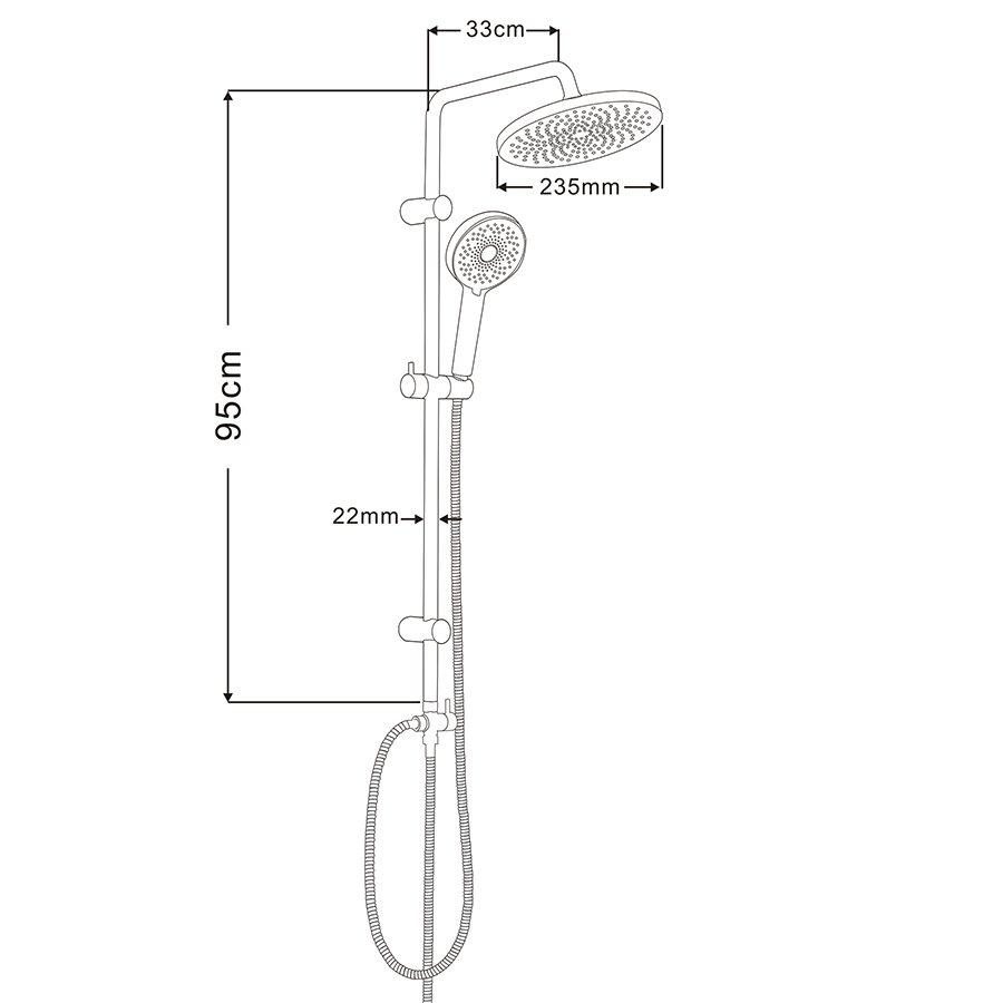 Bộ cây sen đa năng dùng cho máy nước nóng trực tiếp, củ sen, vòi lạnh Eurolife EL-SCL02