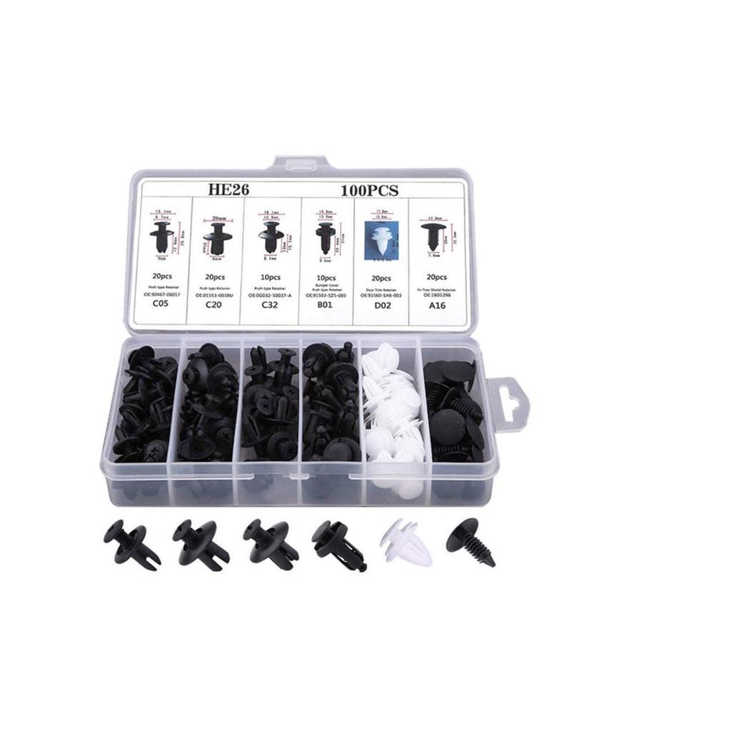 Bộ 620 Xe Ô Tô Kẹp Lai Dây Khóa Cửa Viền Ốp Lưng Đinh Tán Bình Giữ Nhiệt Nắp Động Cơ Thích Hợp Cho Fender Phụ Tùng Ô Tô